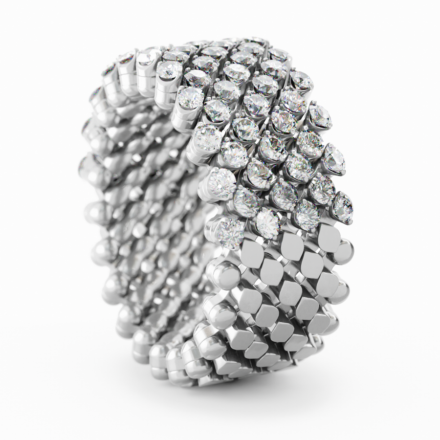 Serafino Consoli Multi size ring in white gold and diamonds