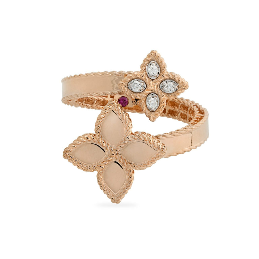 Princess Flower ring with diamonds