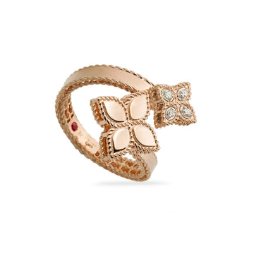 Princess Flower ring with diamonds