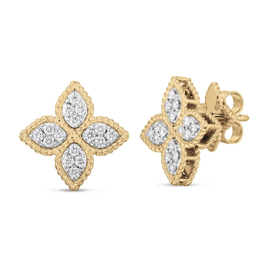 Princess Flower earrings with diamonds