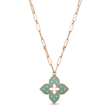 Necklace with titanium and diamonds