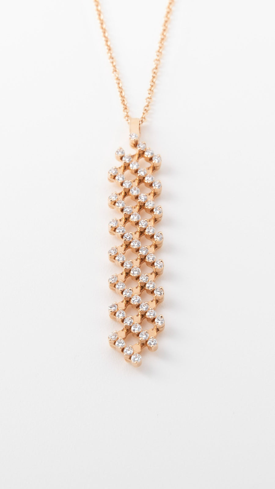 Serafino Consoli mulitisize necklace in rose gold and diamonds