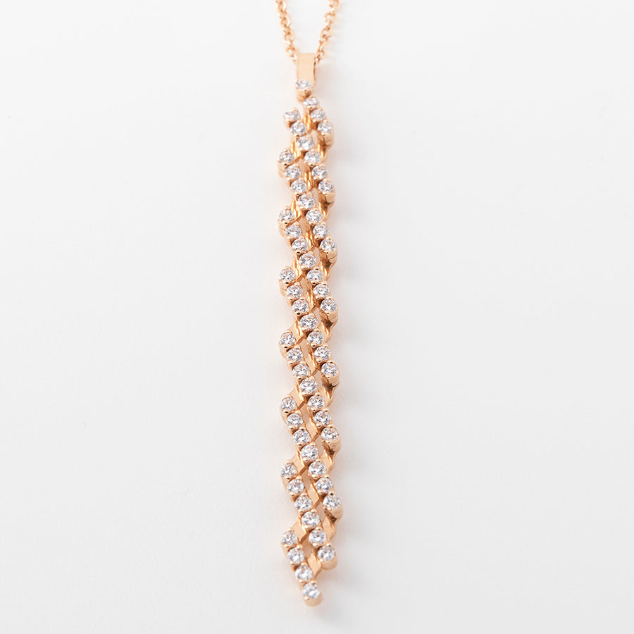 Serafino Consoli mulitisize necklace in rose gold and diamonds