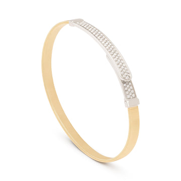 Masai 18K Yellow Gold Coil and Diamond Pavé Thin Bangle Bracelet