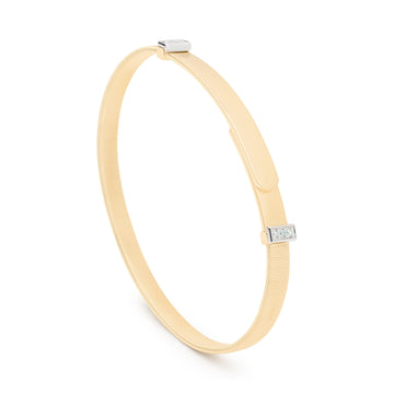 Masai 18K Yellow Gold Coil Thin Bangle Bracelet With Diamond Pavés