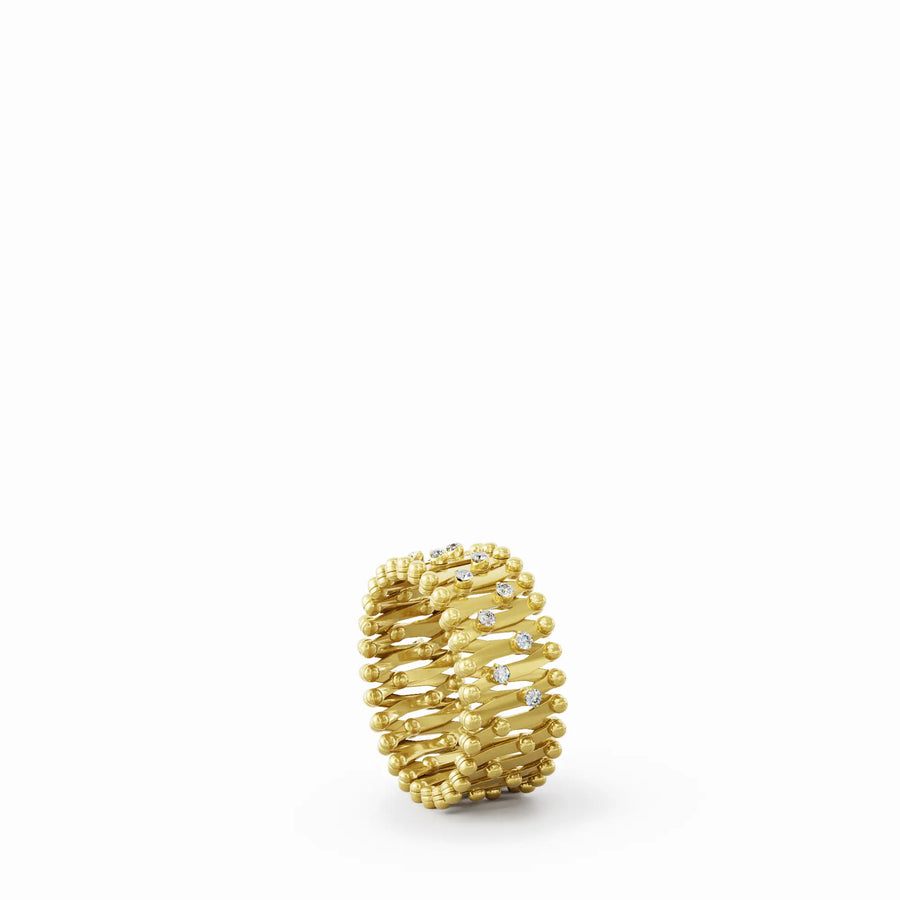 Ring-Bracelet in yellow gold and diamonds