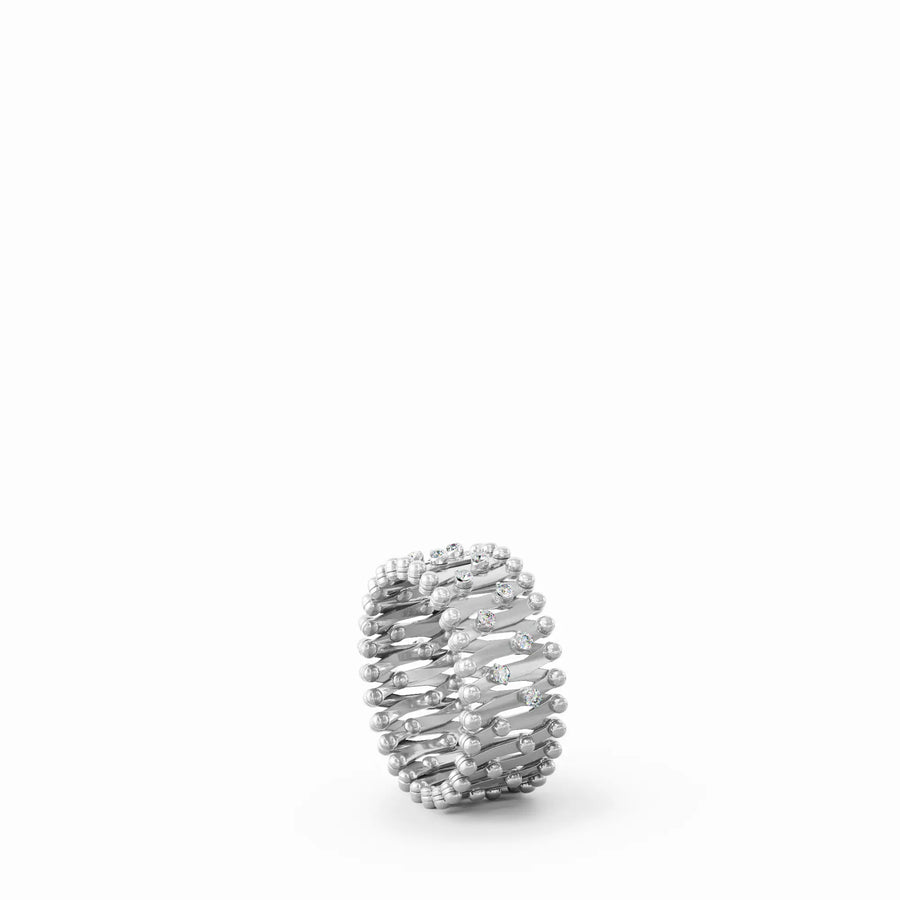 Ring-to-Bracelet in white gold and diamonds