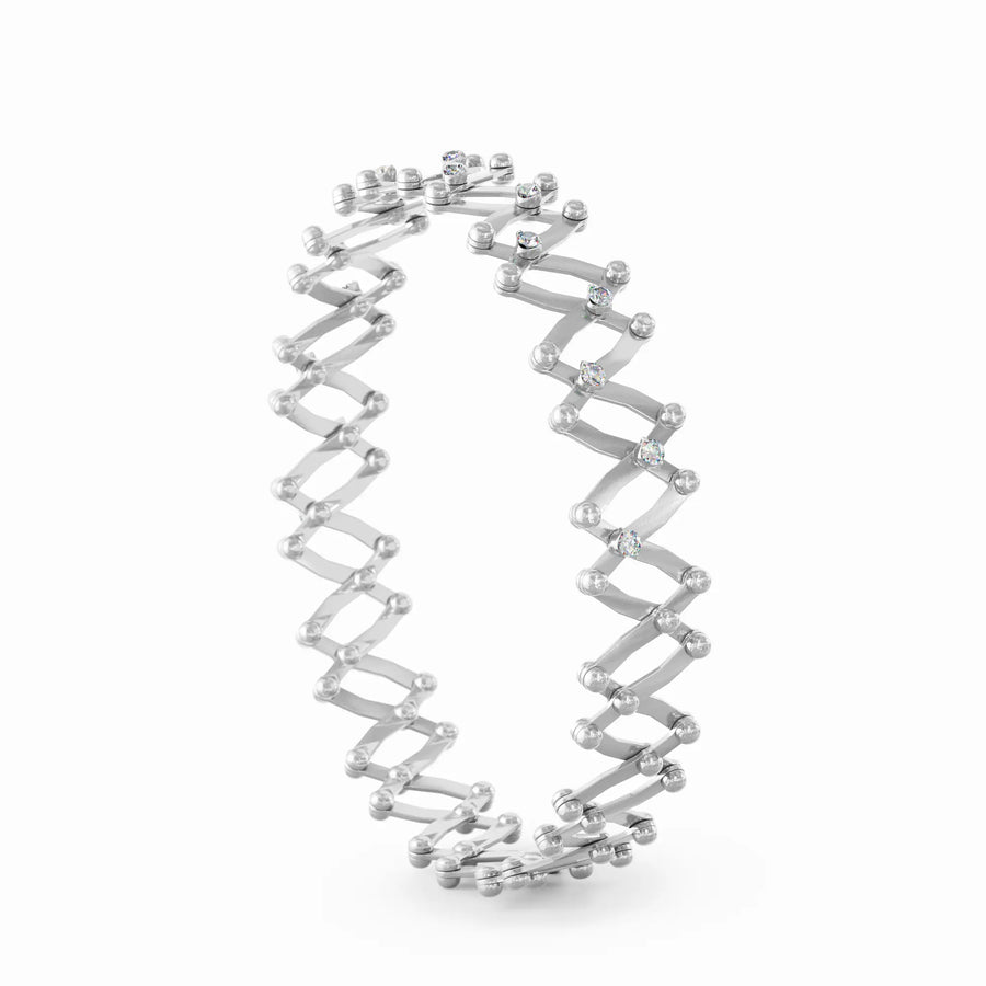 Ring-to-Bracelet in white gold and diamonds