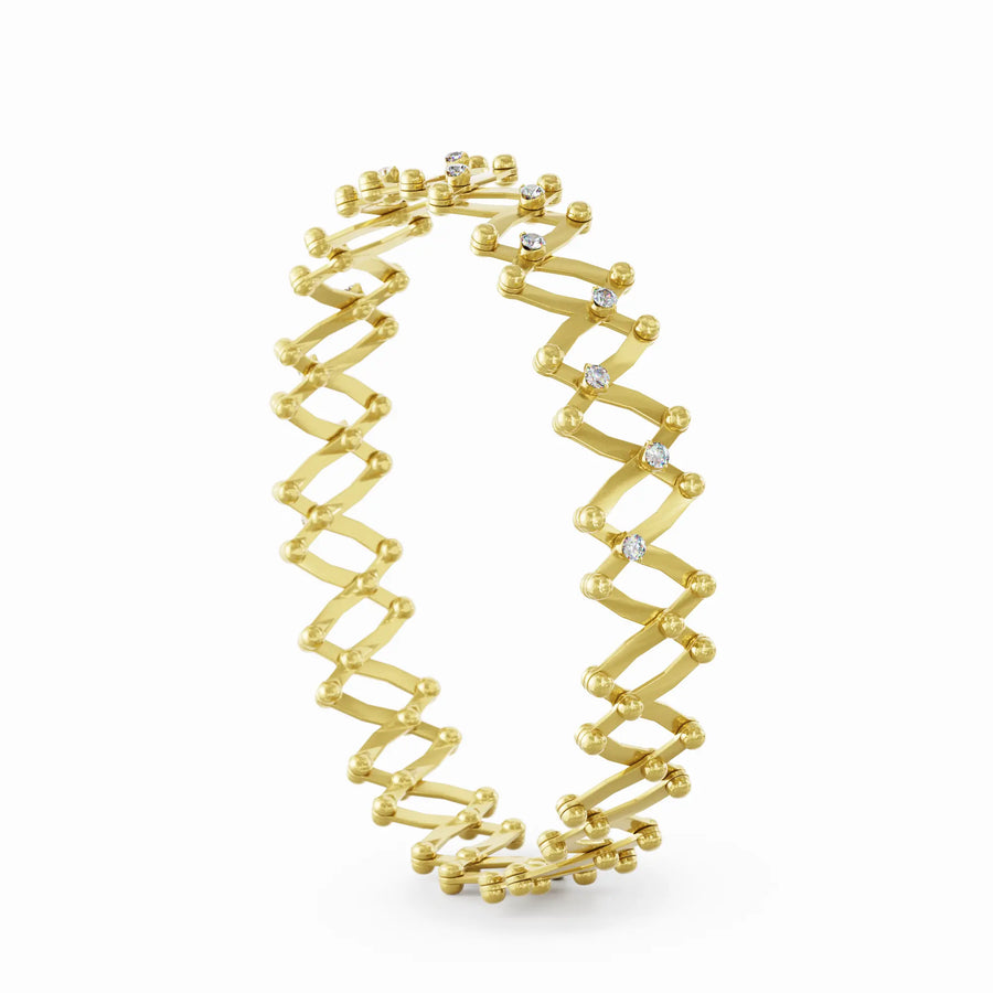 Ring-Bracelet in yellow gold and diamonds