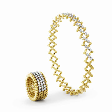 Ring-to-Bracelet in yellow gold and diamonds