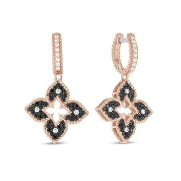 Venetian Princess earrings with black and white diamonds