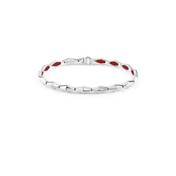 Eva bracelet with red ceramic and diamonds