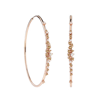 Mimosa earrings with brown diamonds