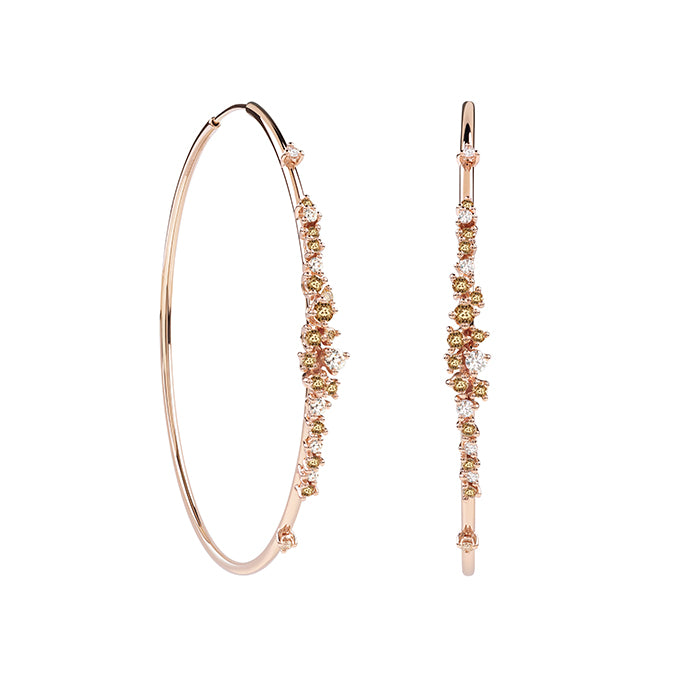 Mimosa earrings with brown diamonds