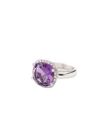 Filles Antik ring with amethyst and diamonds