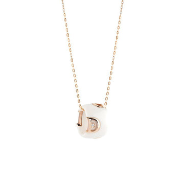 White ceramic necklace with gold and diamond - Howards Jewelers