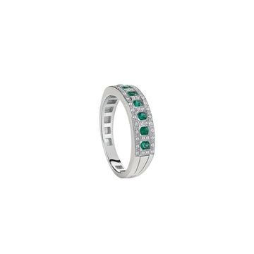 Ring with diamonds and emeralds - Howards Jewelers