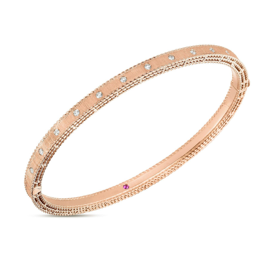 Bangle with diamonds in rose gold - Howards Jewelers