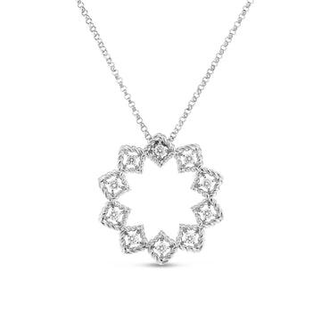 Necklace with diamond pendant in white gold - Howards Jewelers