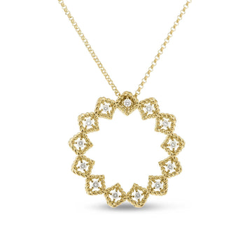 Necklace with diamond pendant in yellow gold - Howards Jewelers