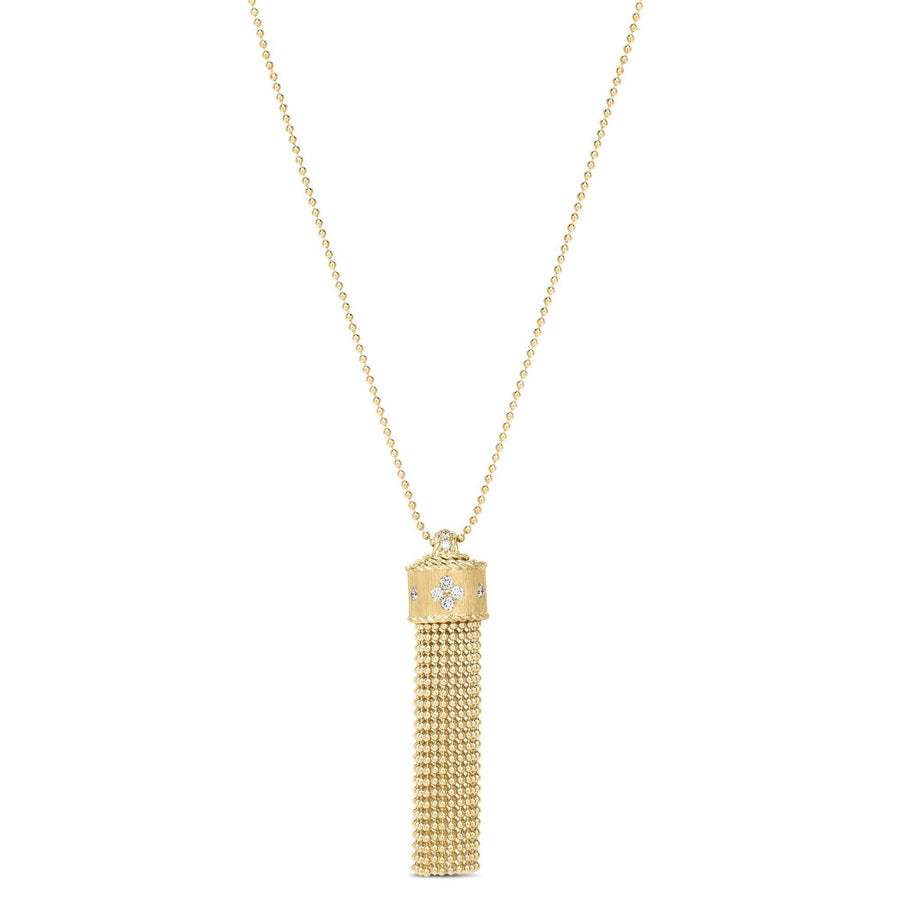 Long necklace with diamonds and golden tassels - Howards Jewelers