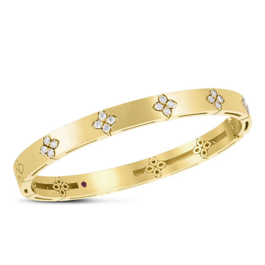 Bangle with diamonds in yellow gold - Howards Jewelers