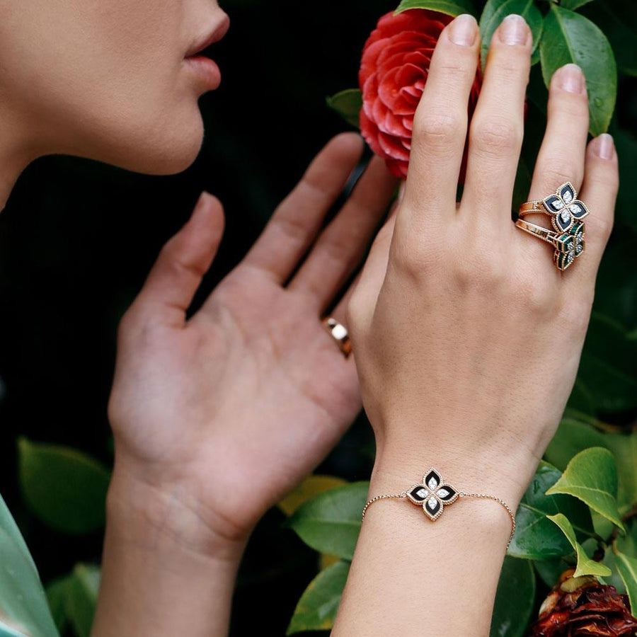 Bracelet with diamonds and black jade - Howards Jewelers