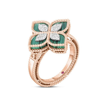 Ring with diamonds and malachite - Howards Jewelers