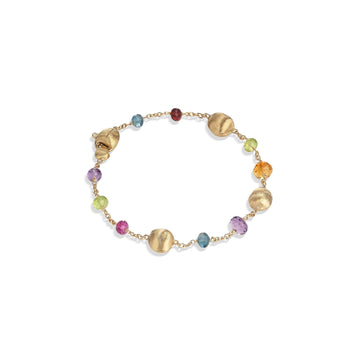 18kt yellow gold mixed gemstone single-strand bracelet - Howards Jewelers