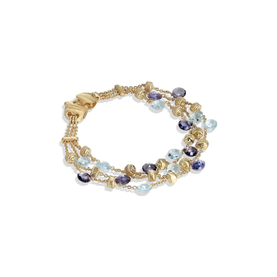Three-strand bracelet with multicoloured gemstones - Howards Jewelers