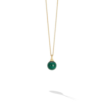 18kt yellow gold pendant with malachite - Howards Jewelers