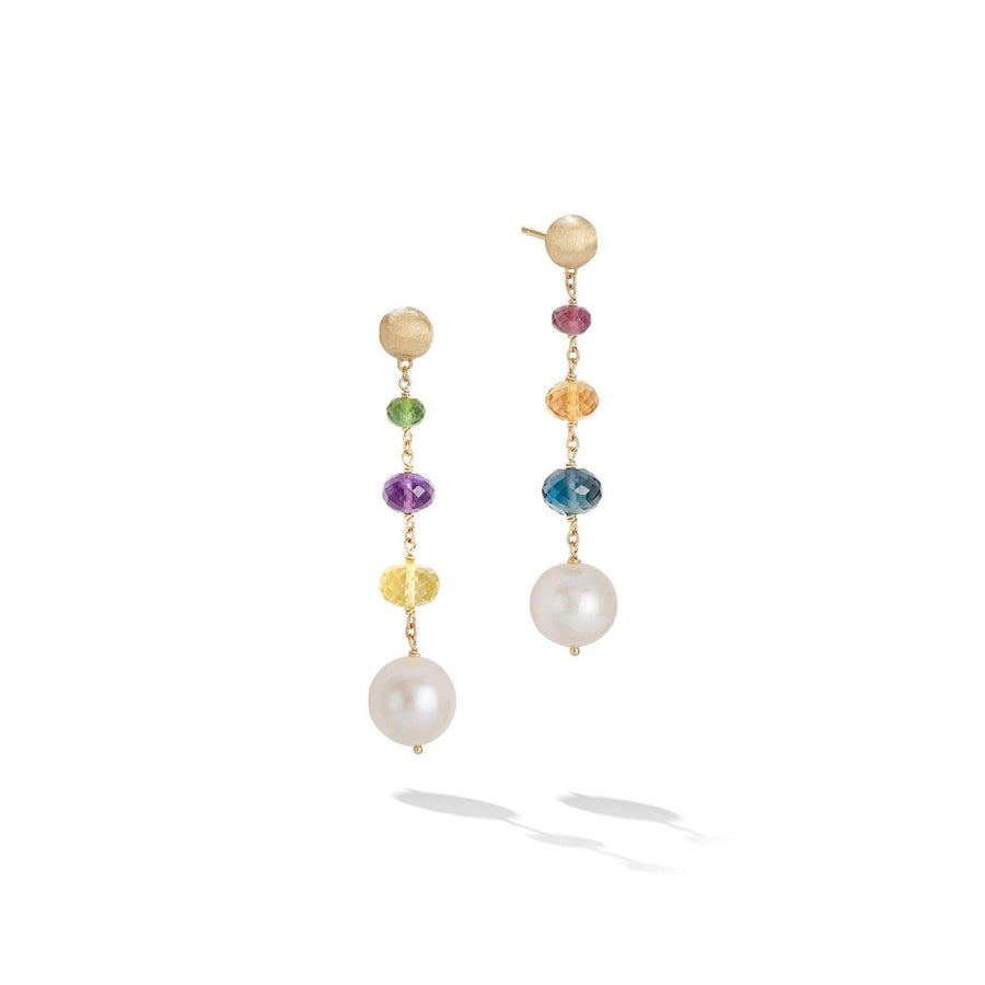 Gemstone and pearl drop earrings - Howards Jewelers