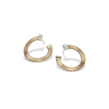 Gold hoop earrings with diamonds, small - Howards Jewelers