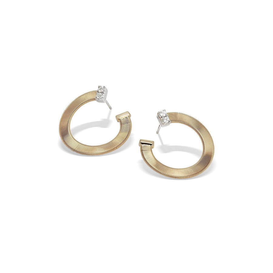 Gold hoop earrings with diamonds, small - Howards Jewelers