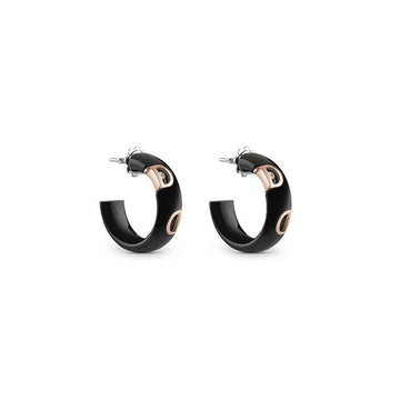 Black ceramic earrings with gold and diamonds - Howards Jewelers