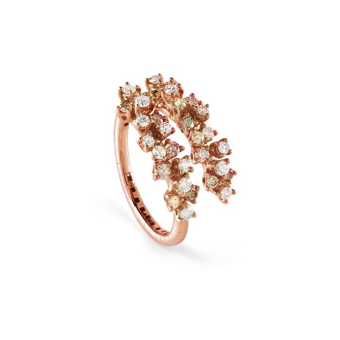 Flexible ring with white and brown diamonds - Howards Jewelers